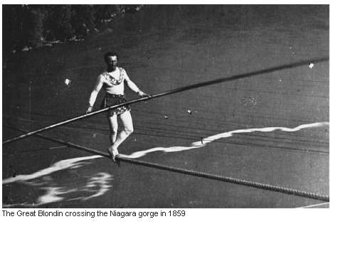 The Great Blondin crossing the Niagara gorge in 1859.png