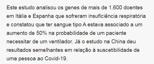 Estudo - Tipo de sangue pode ter um papel importante na defesa ao coronavírus.JPG