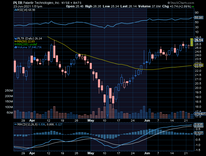 Hiper especulativa Palantir sendo favorita WSB e ARK au pair com a Tesla, ainda não tem fundamentais que justifiquem $26    Sell.png