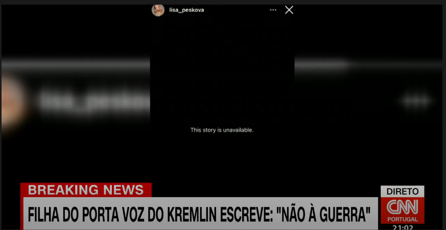 Filha de porta voz do Kremlin escreve - Não à Guerra.PNG
